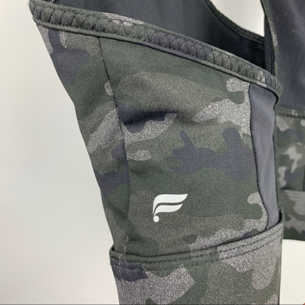 Fabletics Camo Sports Bra - Black and Gray - Picture 8 of 9